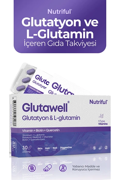 Nutriful Glutawell Glutatyon Ve L-glutamin Içeren 30 Tablet ürün görseli