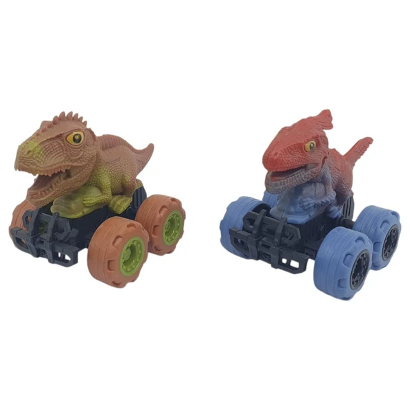 Sürtmeli Dinazor Arabalar 2'li - 12 cm - Stegosaurus & Parasaurolophus ürün görseli