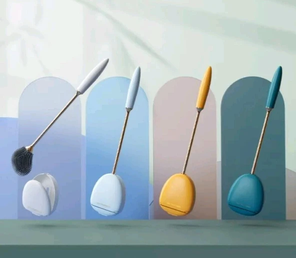 DUVARA MONTE YAPIŞKANLI TURUNCU RENK TUVALET FIRÇASI - 2