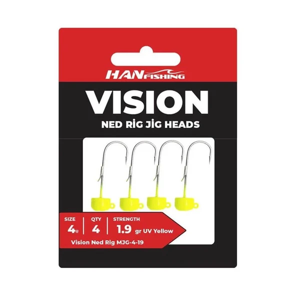 Hanfish Vision Ned Rig Uv Yellow Jighead - Resim 2