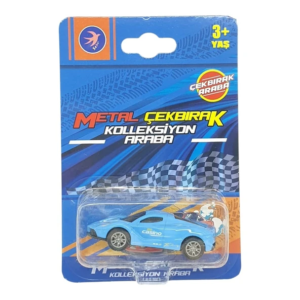 Çek Bırak Metal Küçük Arabalar 8 cm - SH40031 - Mavi - Resim 5