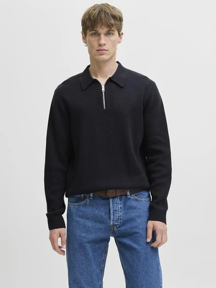 Jack Jones Blamılano Polo Yaka Relax Fit Erkek Kazak 12281743 ürün görseli