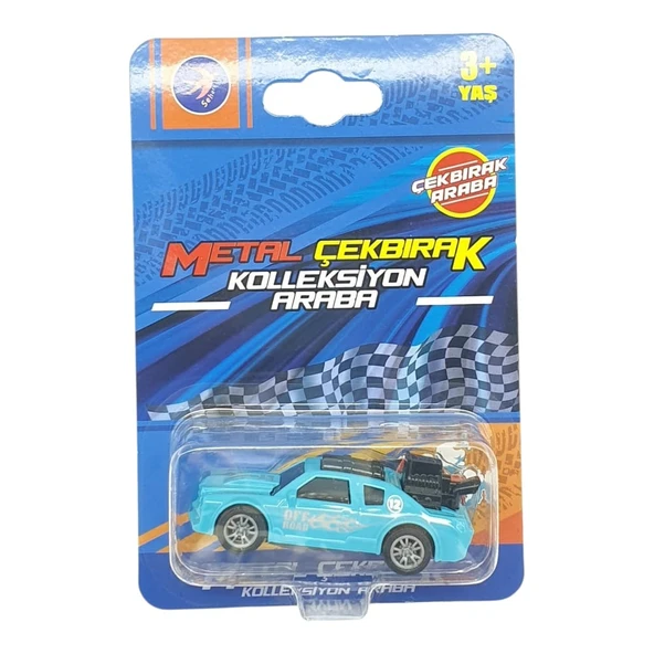 Çek Bırak Metal Küçük Arabalar 8 cm - SH40031 - Turkuaz - Resim 5