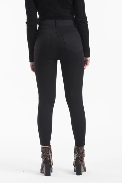 Tref Jns Siyah Yüksek Bel Skinny Jeans Toparlayıcı Büyük Beden Pantolon - 2