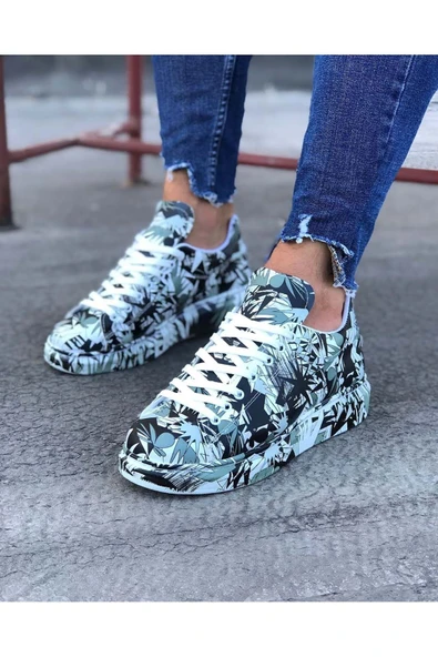 aradimtaradim Wagoon WG501 Siyah Beyaz Boyalı Erkek Casual Ayakkabı ürün görseli