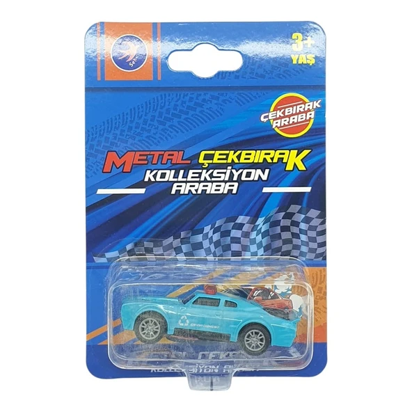 Çek Bırak Metal Küçük Arabalar 8 cm - SH40031 - Açık Mavi - Resim 5