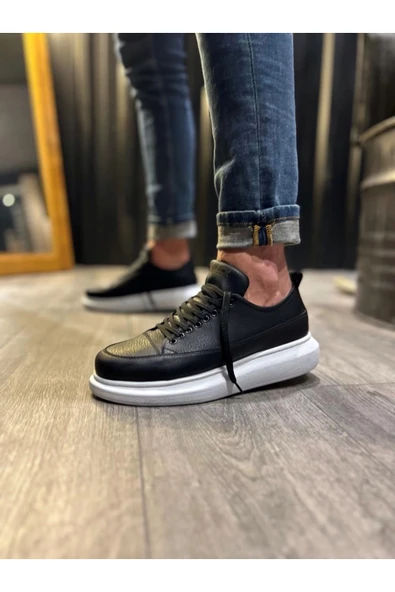 aradimtaradim Knack Günlük Ayakkabı 814 Siyah (Beyaz Taban) - Resim 2