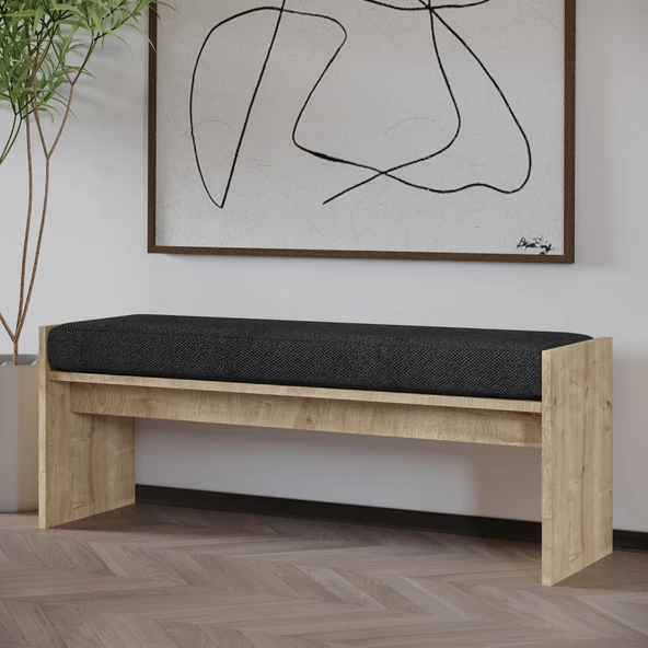 Pearl Bench – Modern Tasarım Antre, Mutfak, Yatak Odası, Balkon Oturma Bankı, Kolay Kurulum, Safir Meşe - 6