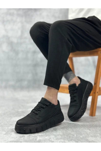 Arda Erkek AyakkabıBA0666 BOA Siyah Yüksek Taban Erkek Günlük Ayakkabı - Resim 4