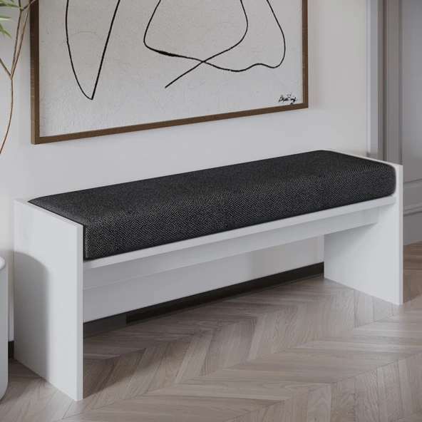 Pearl Bench – Modern Tasarım Antre, Mutfak, Yatak Odası, Balkon Oturma Bankı, Kolay Kurulum, Beyaz