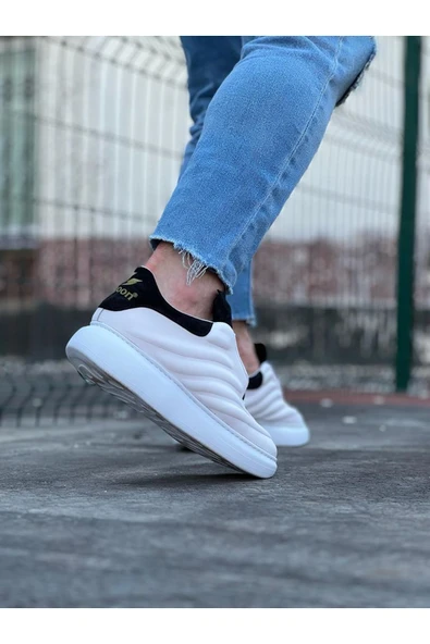 aradimtaradim Wagoon WG094 Beyaz Siyah Erkek Casual Ayakkabı - Resim 2