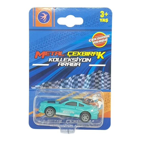 Çek Bırak Metal Küçük Arabalar 8 cm - SH40031 - Turkuaz Need For Speed - Resim 3