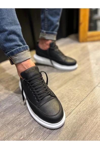 aradimtaradim Knack Günlük Ayakkabı 814 Siyah (Beyaz Taban) - Resim 3