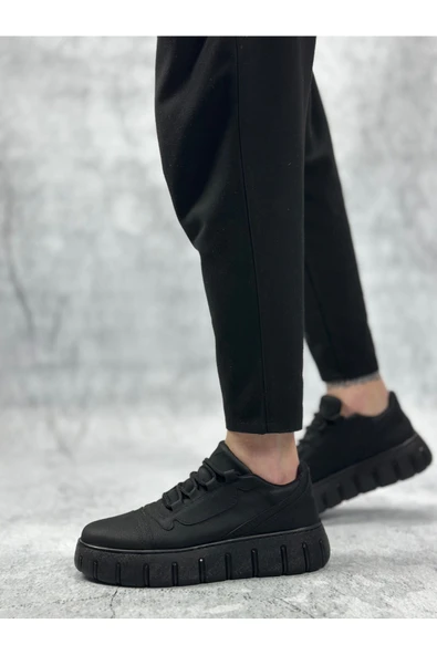 Arda Erkek AyakkabıBA0666 BOA Siyah Yüksek Taban Erkek Günlük Ayakkabı - Resim 2