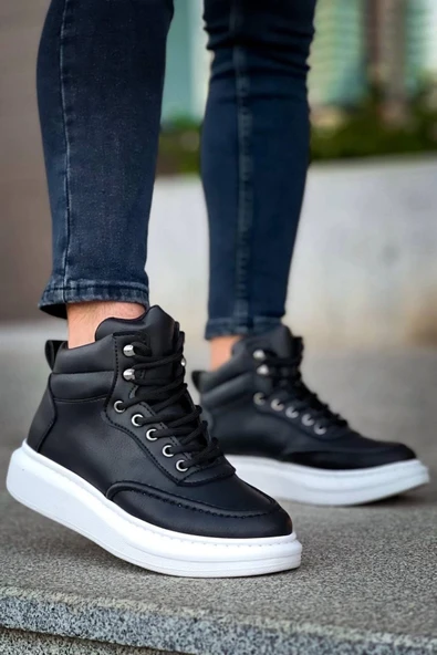 aradimtaradim KB-0994 Kuback Siyah Cilt Yüksek Taban Erkek Bilek Bot ürün görseli 1