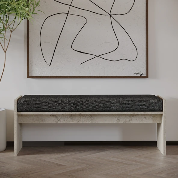 Pearl Bench – Modern Tasarım Antre, Mutfak, Yatak Odası, Balkon Oturma Bankı, Kolay Kurulum, Traverten Desen - 2