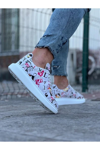 Norn Fashion Wagoon WG501 Dergi Desenli Boyalı Erkek Casual Ayakkabı - Resim 2