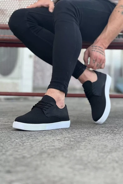 aradimtaradim WG016 Siyah Triko Erkek Casual Ayakkabı - Resim 2