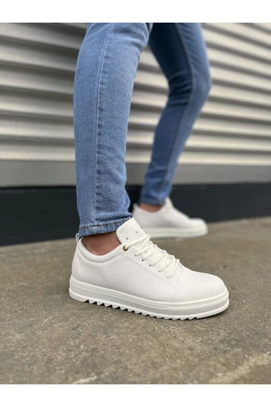 Joy Ayakkabı JY152 Cool Bağcıklı Cilt Erkek Günlük Spor Klasik Ayakkabı CBT - Beyaz ürün görseli 1