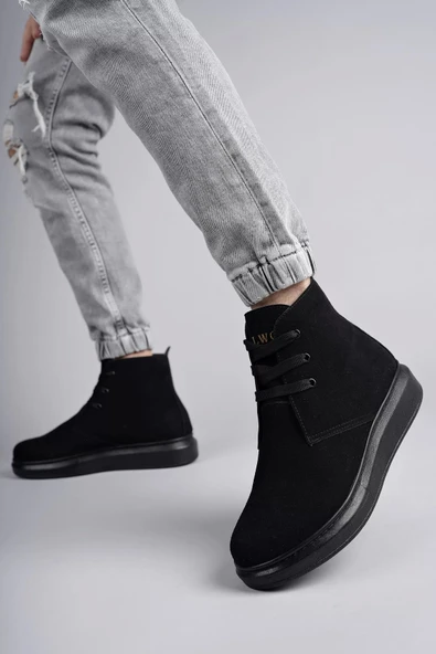 TB Terzi Bey Tb207 Oslo Bağcıklı Süet Erkek Günlük Spor Bot St - Siyah ürün görseli 1