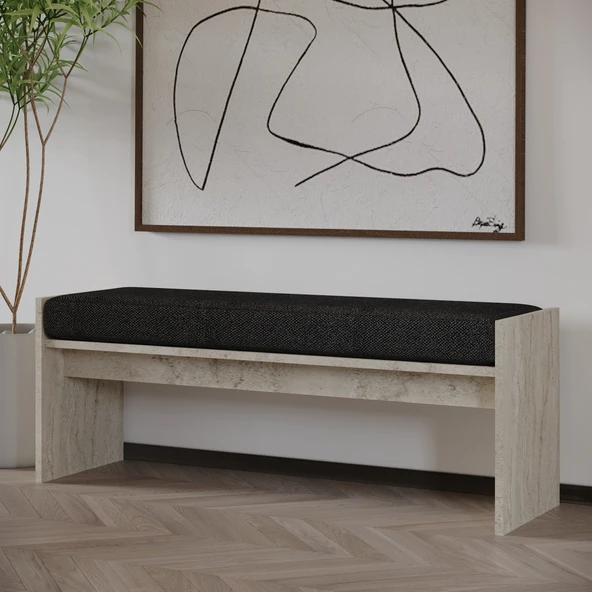 Pearl Bench – Modern Tasarım Antre, Mutfak, Yatak Odası, Balkon Oturma Bankı, Kolay Kurulum, Traverten Desen - 3