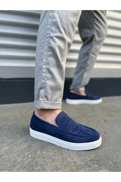 Joy Ayakkabı JY180 Estilo X Bağcıksız Süet Erkek Günlük Spor Klasik Ayakkabı SBT - Lacivert ürün görseli 1