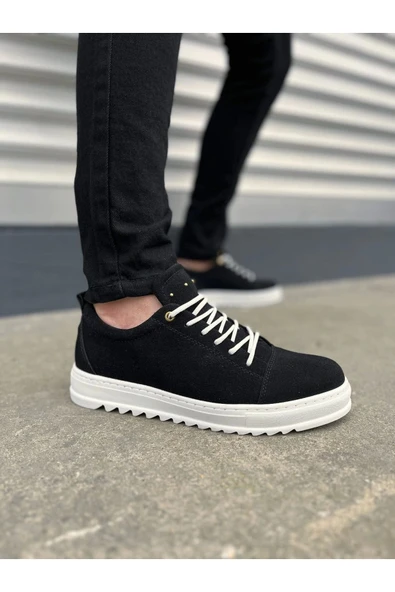 Joy Ayakkabı JY152 Cool Bağcıklı Süet Erkek Günlük Spor Klasik Ayakkabı SBT - Siyah ürün görseli 1