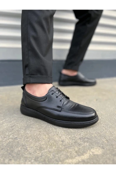 Joy Ayakkabı JY0510 Clasica Bağcıklı Cilt Erkek Günlük Klasik Ayakkabı CST - Siyah ürün görseli 1
