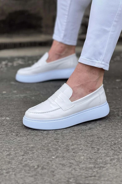 Arda Erkek AyakkabıWagoon WG161 Beyaz Rugan Erkek Casual Ayakkabı ürün görseli 1