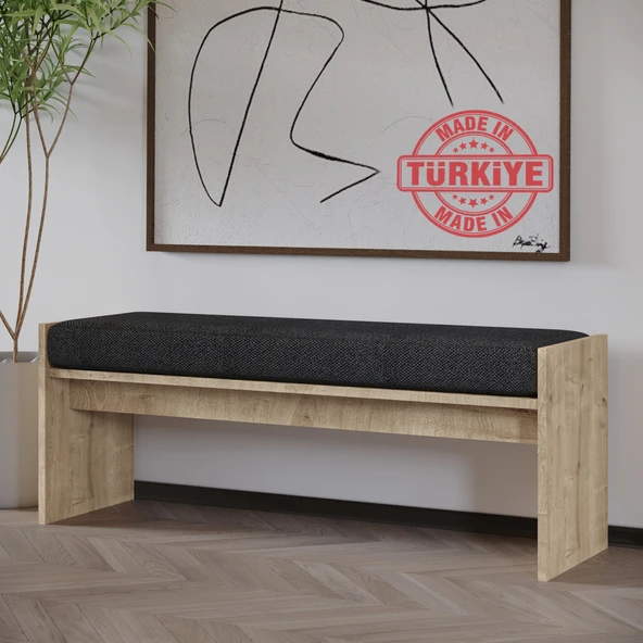 Pearl Bench – Modern Tasarım Antre, Mutfak, Yatak Odası, Balkon Oturma Bankı, Kolay Kurulum, Safir Meşe