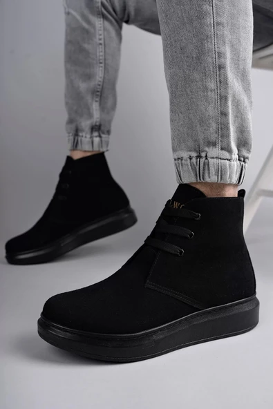 TB Terzi Bey Tb207 Oslo Bağcıklı Süet Erkek Günlük Spor Bot St - Siyah - Resim 2