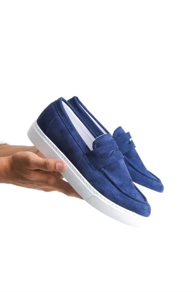 aradimtaradim SLW180 Estilo X Bağcıksız Süet Erkek Günlük Spor Klasik Ayakkabı SBT - Lacivert - Resim 4