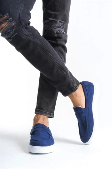 aradimtaradim SLW180 Estilo X Bağcıksız Süet Erkek Günlük Spor Klasik Ayakkabı SBT - Lacivert - Resim 2