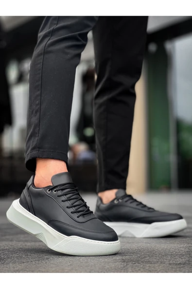 Arda BA0354 Günlük  Bağcıklı Erkek Yüksek Taban Siyah Spor Ayakkabı ürün görseli 1