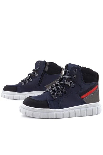 Rakerplus Hakiki Deri Lacivert Fermuarlı Erkek Çocuk Bot - Resim 5