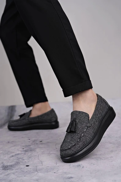 POLEXP Tb154 Blaze Bağcıksız Püsküllü Keten Erkek Günlük Spor Klasik Ayakkabı Kst - Gri ürün görseli 1