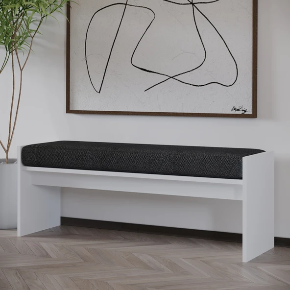 Pearl Bench – Modern Tasarım Antre, Mutfak, Yatak Odası, Balkon Oturma Bankı, Kolay Kurulum, Beyaz - 3