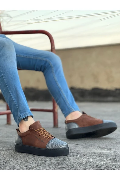 Arda BA0104 Bağcıklı Taba Ekose Süet Siyah Taban Spor Klasik Erkek Ayakkabı ürün görseli 1