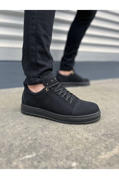 Joy Ayakkabı JY152 Cool Bağcıklı Süet Erkek Günlük Spor Klasik Ayakkabı SST - Siyah ürün görseli 1