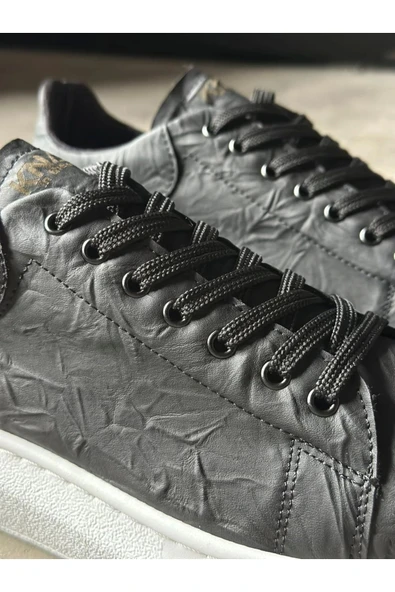 aradimtaradim Knack Yüksek Taban Günlük Ayakkabı 044 Siyah Beyaz Taban (Desenli) - Resim 4