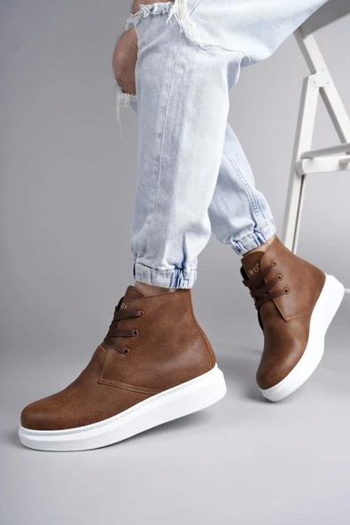 aradimtaradim SLW207 Oslo Bağcıklı Cilt Erkek Günlük Spor Bot BT Taba - Resim 4