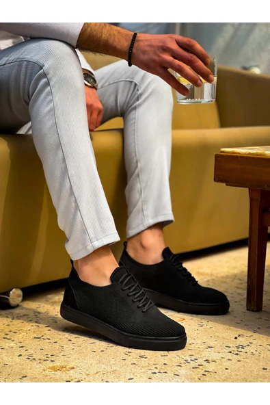 Arda Erkek AyakkabıKB-101 Kuback Kömür Triko Bağcıklı Günlük Erkek Ayakkabı ürün görseli 1