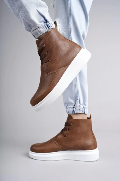 aradimtaradim SLW207 Oslo Bağcıklı Cilt Erkek Günlük Spor Bot BT Taba - Resim 5