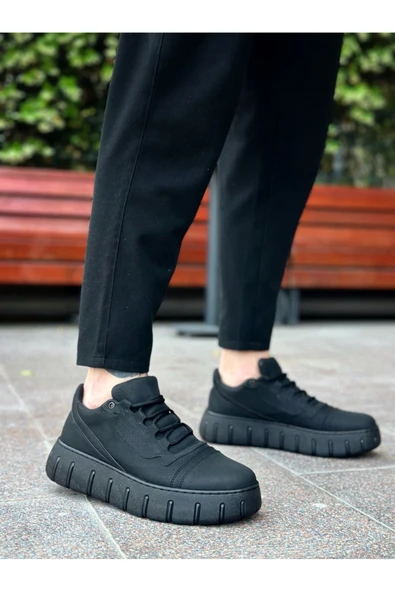 Arda Erkek AyakkabıBA0666 BOA Siyah Yüksek Taban Erkek Günlük Ayakkabı - Resim 5