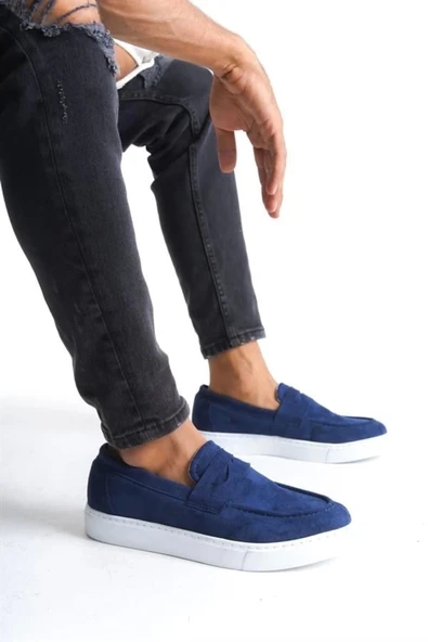 aradimtaradim SLW180 Estilo X Bağcıksız Süet Erkek Günlük Spor Klasik Ayakkabı SBT - Lacivert ürün görseli