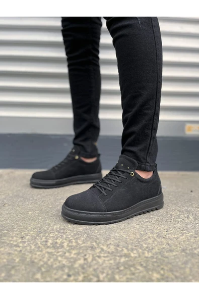 Joy Ayakkabı JY152 Cool Bağcıklı Süet Erkek Günlük Spor Klasik Ayakkabı SST - Siyah - Resim 2