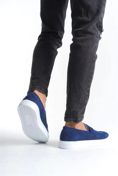 aradimtaradim SLW180 Estilo X Bağcıksız Süet Erkek Günlük Spor Klasik Ayakkabı SBT - Lacivert - Resim 3