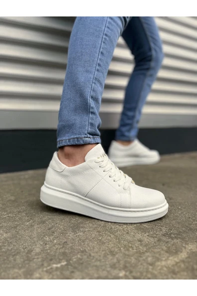 Joy Ayakkabı JY151 Boost Bağcıklı Cilt Erkek Günlük Sneaker Ayakkabı CBT - Beyaz ürün görseli 1