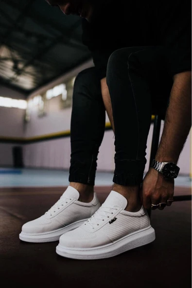 aradimtaradim Knack Yüksek Taban Günlük Ayakkabı 042 Beyaz - Resim 4