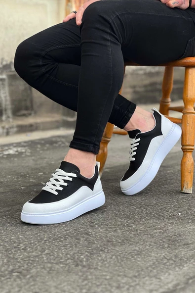 Arda Wagoon WG162 Beyaz Siyah Ortopedik Taban Erkek Casual Ayakkabı - Resim 3